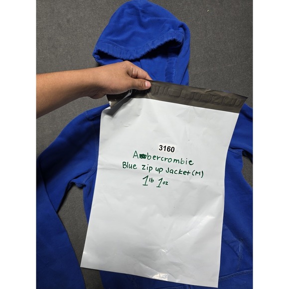 Abercrombie Blue Full Zip Hoodie Youth Pullover Sweatshirt  Boy's Jacket Medium - Picture 7 of 7